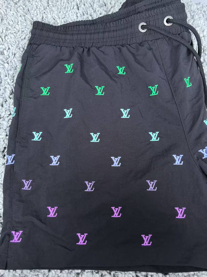 260113 New high-quality gradient embroidery four-quarter beach shorts