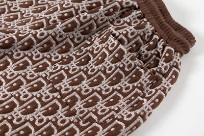 260113 New high-quality custom fabric towel-printed jacquard shorts