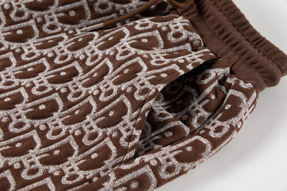 260113 New high-quality custom fabric towel-printed jacquard shorts