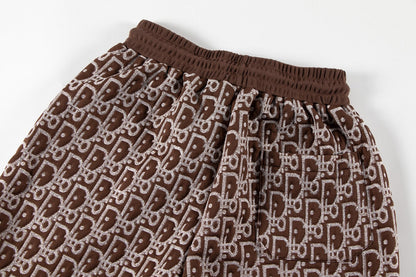 260113 New high-quality custom fabric towel-printed jacquard shorts