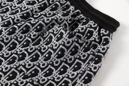 260113 New high-quality custom fabric towel-printed jacquard shorts