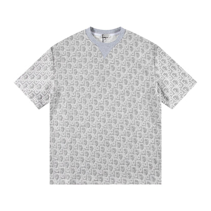 260113 New high-quality custom fabric towel-printed jacquard t-shirt