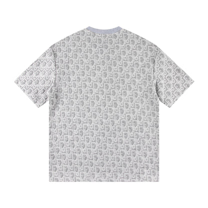 260113 New high-quality custom fabric towel-printed jacquard t-shirt