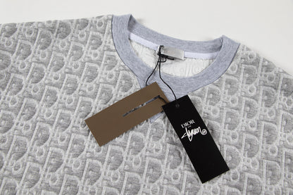 260113 New high-quality custom fabric towel-printed jacquard t-shirt