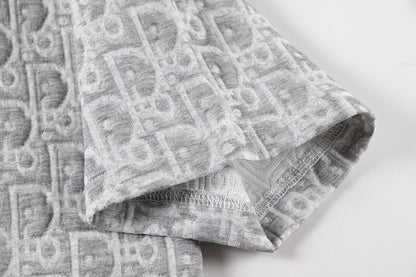 260113 New high-quality custom fabric towel-printed jacquard t-shirt