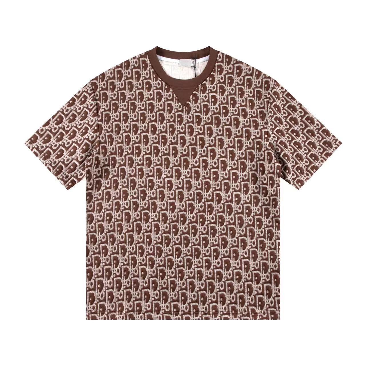 260113 New high-quality custom fabric towel-printed jacquard t-shirt