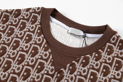 260113 New high-quality custom fabric towel-printed jacquard t-shirt
