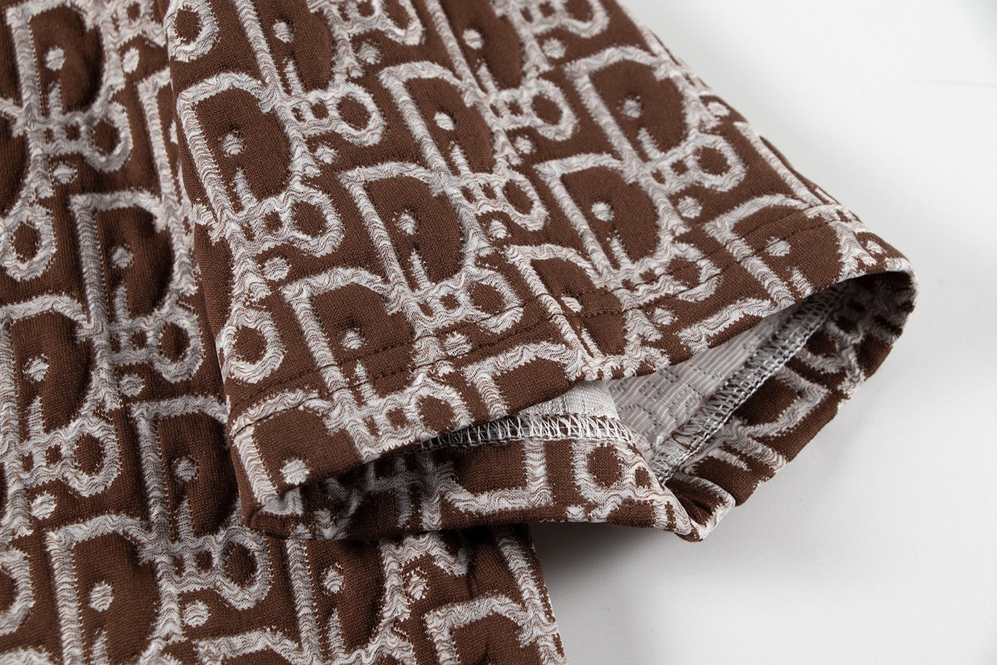 260113 New high-quality custom fabric towel-printed jacquard t-shirt