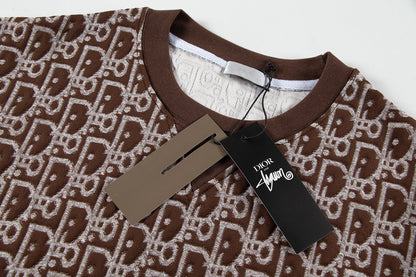 260113 New high-quality custom fabric towel-printed jacquard t-shirt