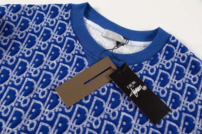 260113 New high-quality custom fabric towel-printed jacquard t-shirt