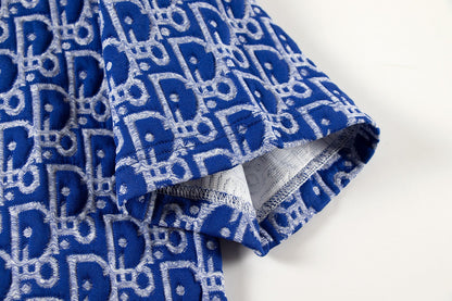 260113 New high-quality custom fabric towel-printed jacquard t-shirt