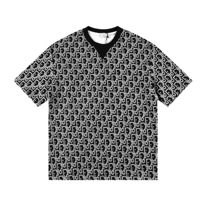 260113 New high-quality custom fabric towel-printed jacquard t-shirt
