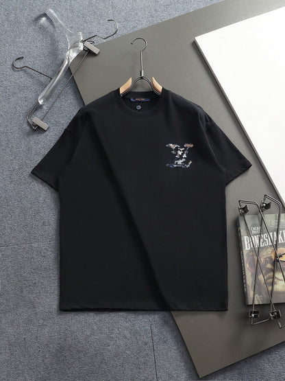 260113 New high-quality classic patchwork embroidered T-shirt