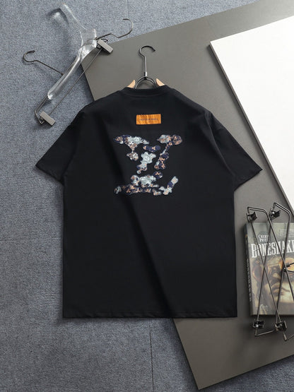 260113 New high-quality classic patchwork embroidered T-shirt