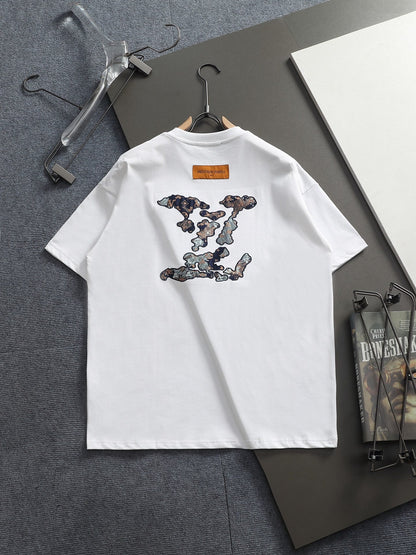 260113 New high-quality classic patchwork embroidered T-shirt