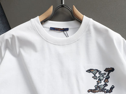 260113 New high-quality classic patchwork embroidered T-shirt