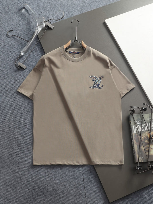 260113 New high-quality classic patchwork embroidered T-shirt