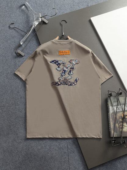 260113 New high-quality classic patchwork embroidered T-shirt