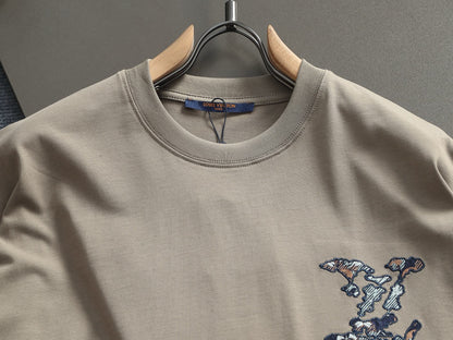 260113 New high-quality classic patchwork embroidered T-shirt