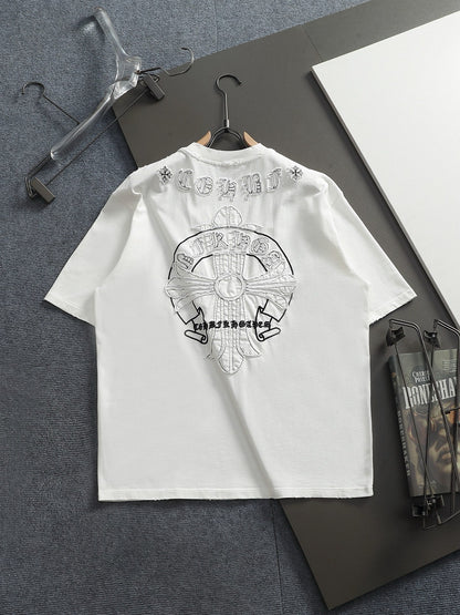 260113 New high-quality classic patchwork embroidered T-shirt