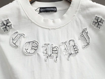 260113 New high-quality classic patchwork embroidered T-shirt