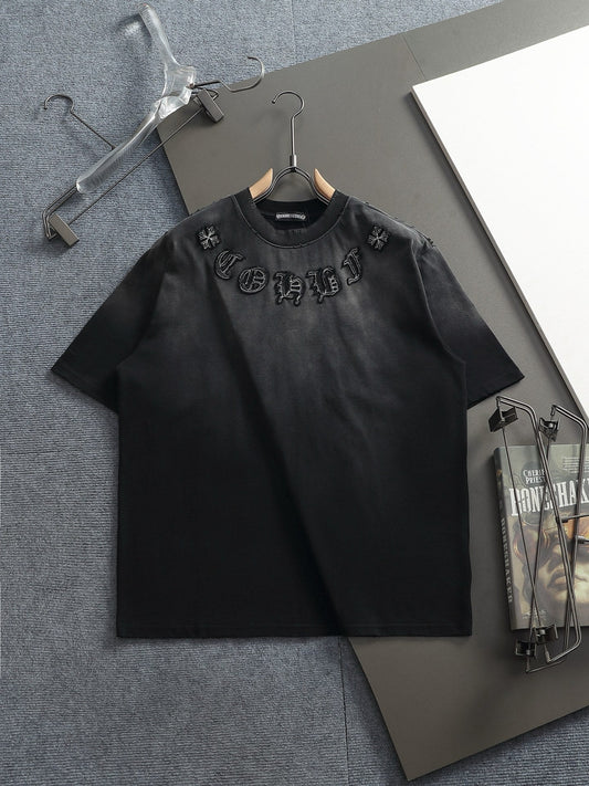 260113 New high-quality classic patchwork embroidered T-shirt