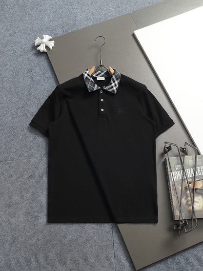 260113 New high-quality classic check-patterned woven collar polo