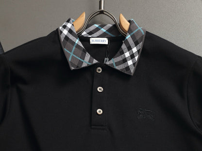 260113 New high-quality classic check-patterned woven collar polo