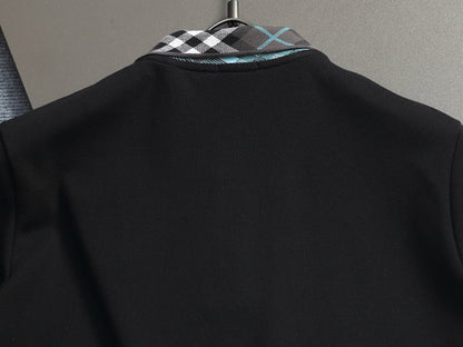 260113 New high-quality classic check-patterned woven collar polo