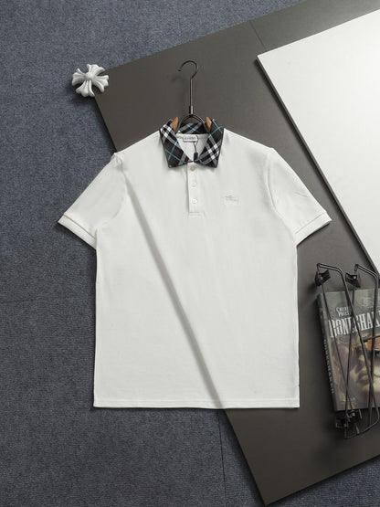 260113 New high-quality classic check-patterned woven collar polo