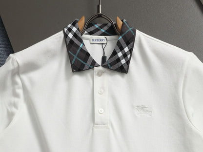 260113 New high-quality classic check-patterned woven collar polo