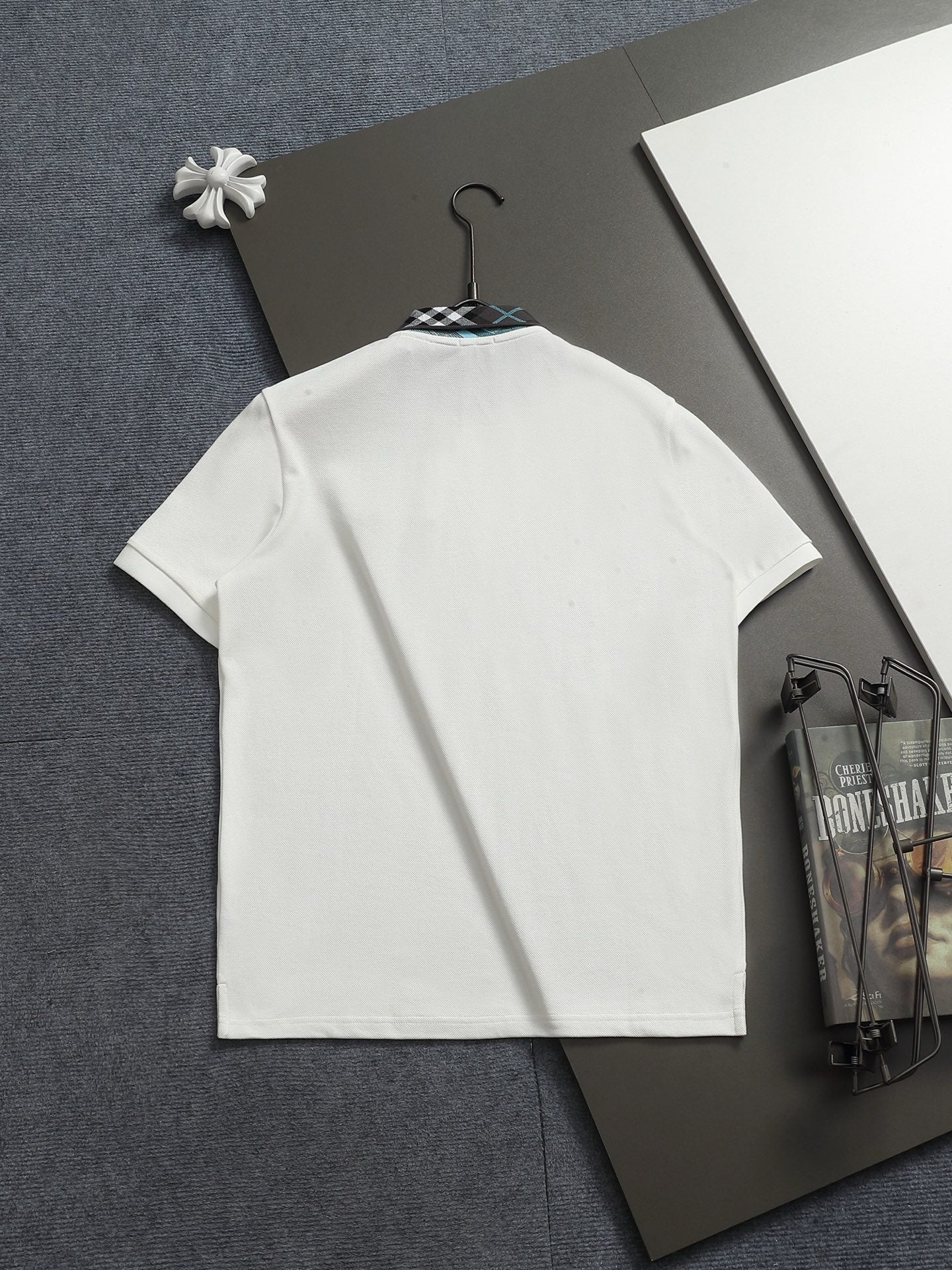 260113 New high-quality classic check-patterned woven collar polo