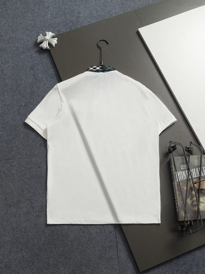 260113 New high-quality classic check-patterned woven collar polo