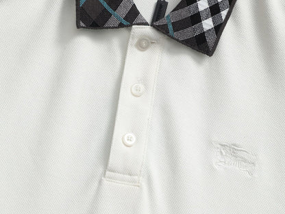 260113 New high-quality classic check-patterned woven collar polo