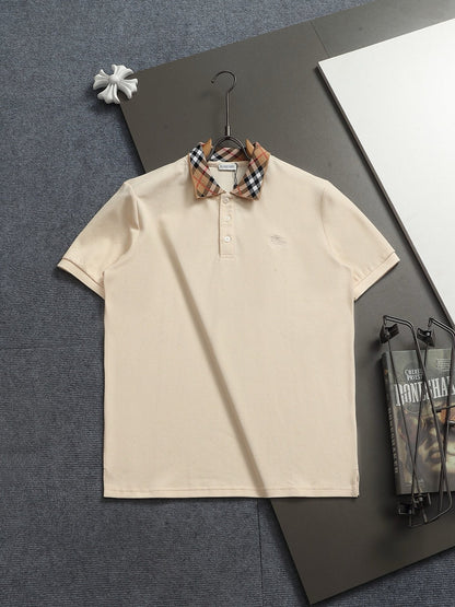 260113 New high-quality classic check-patterned woven collar polo