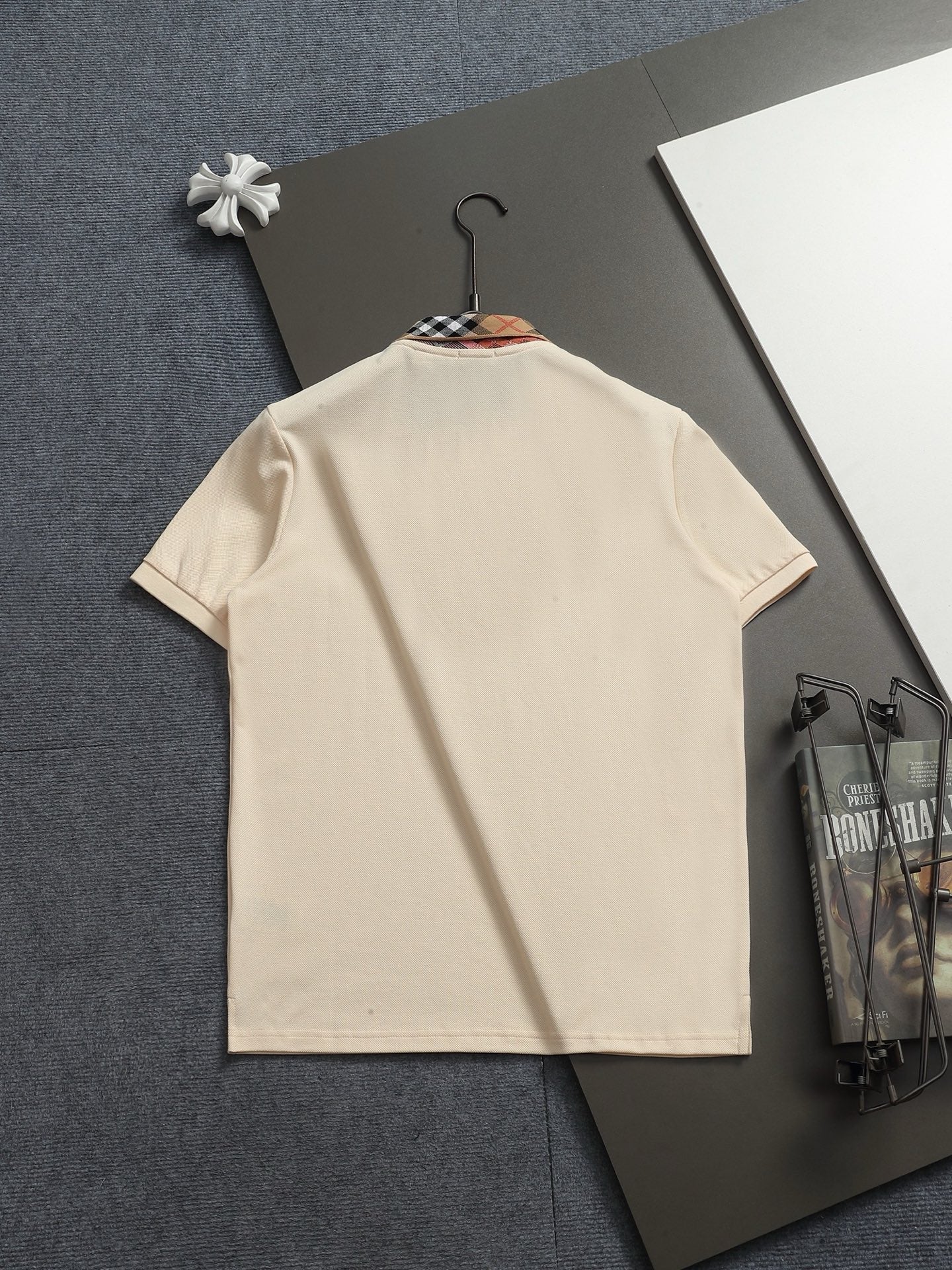 260113 New high-quality classic check-patterned woven collar polo