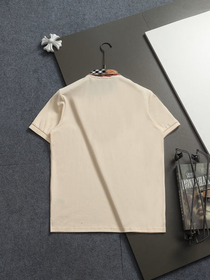 260113 New high-quality classic check-patterned woven collar polo