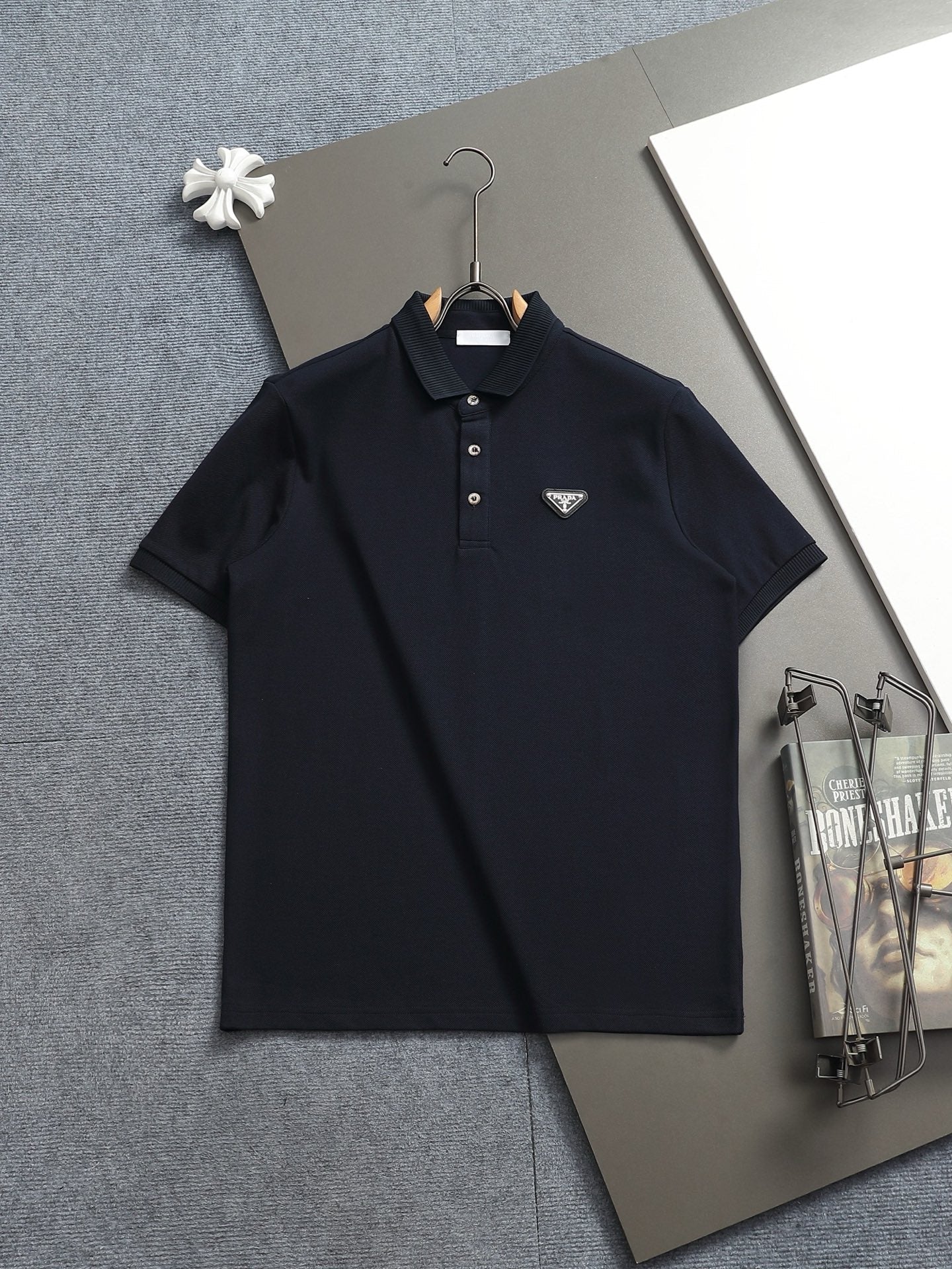 260113 New high-quality towel collar polo with triangular logo