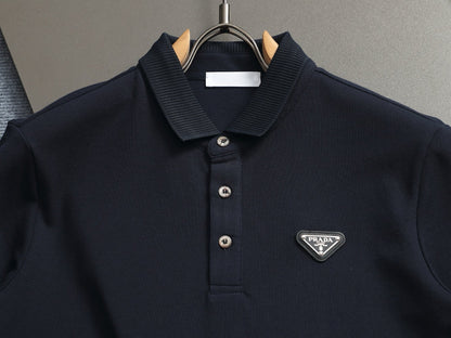 260113 New high-quality towel collar polo with triangular logo