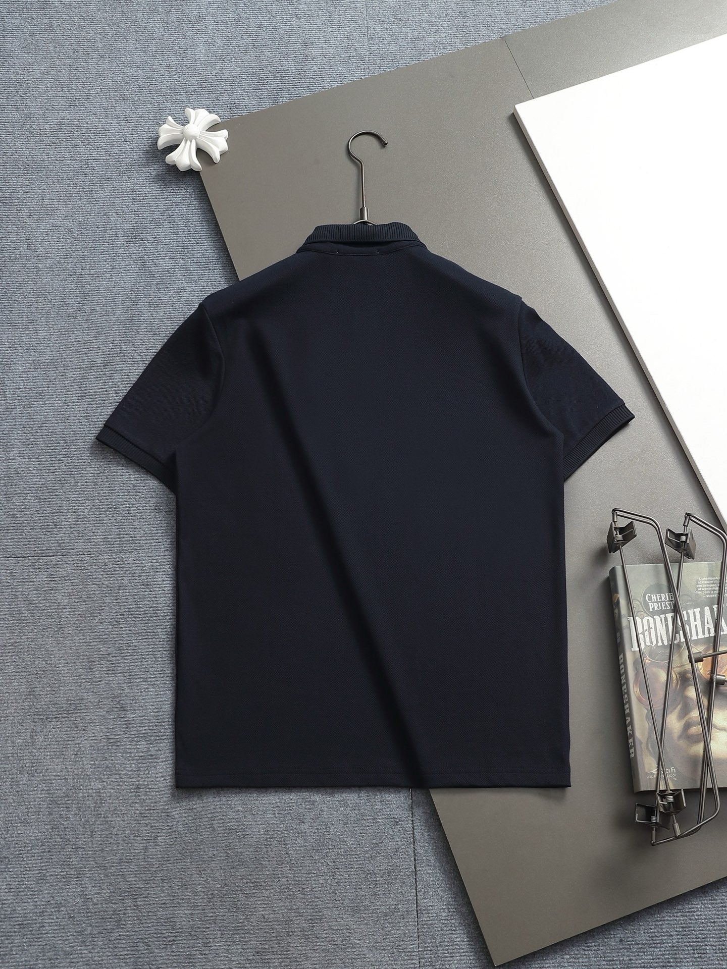 260113 New high-quality towel collar polo with triangular logo