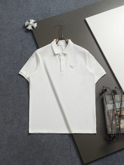 260113 New high-quality towel collar polo with triangular logo
