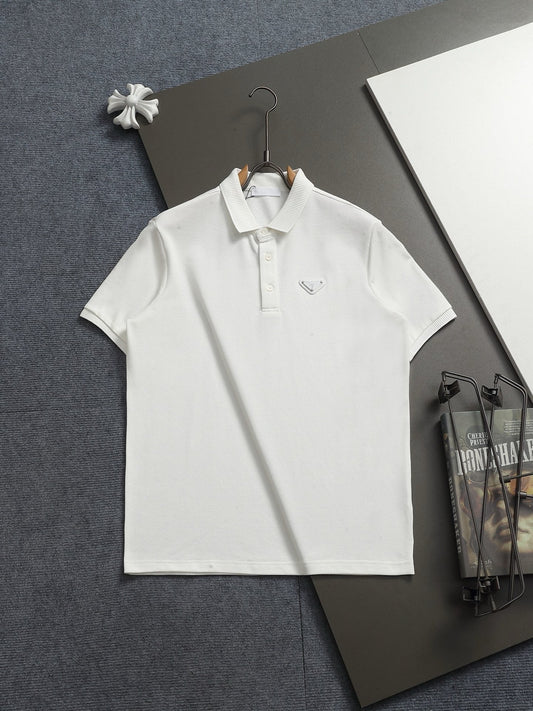 260113 New high-quality towel collar polo with triangular logo