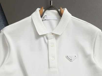 260113 New high-quality towel collar polo with triangular logo