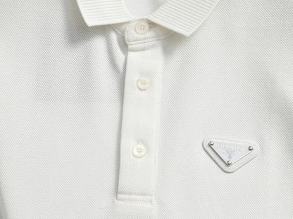 260113 New high-quality towel collar polo with triangular logo