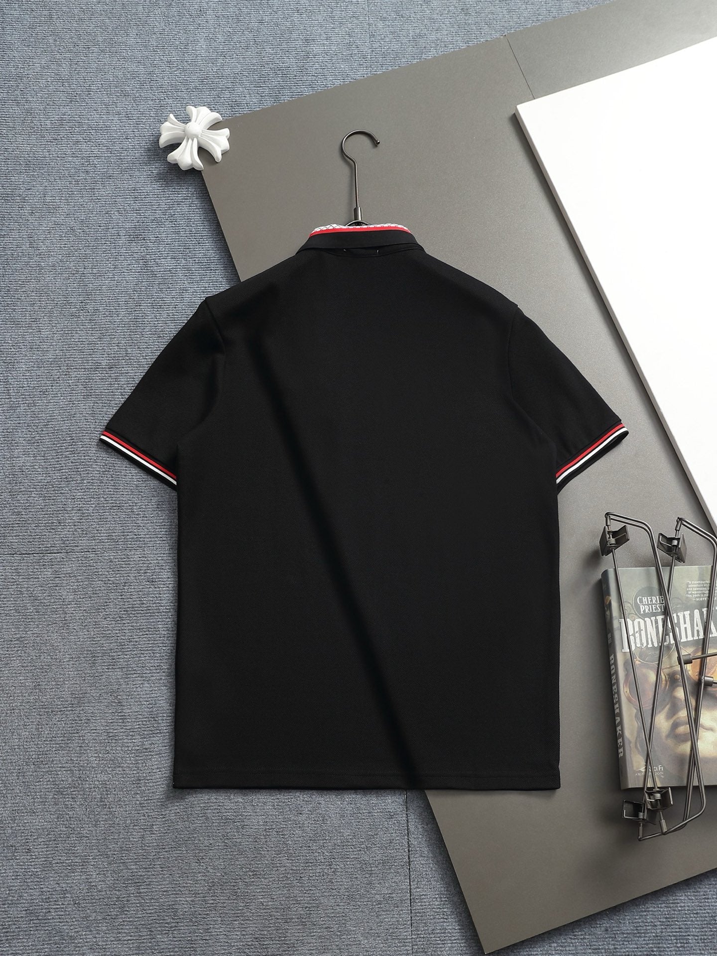 260113 New high-quality letter-stitched multi-color patch-neck Polo