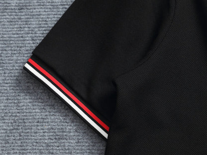 260113 New high-quality letter-stitched multi-color patch-neck Polo