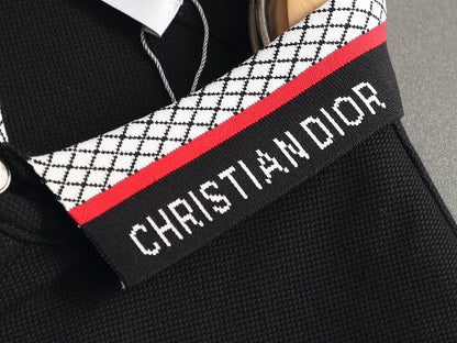 260113 New high-quality letter-stitched multi-color patch-neck Polo