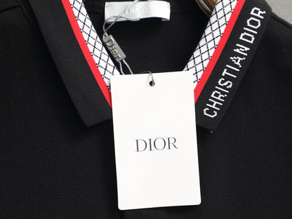 260113 New high-quality letter-stitched multi-color patch-neck Polo