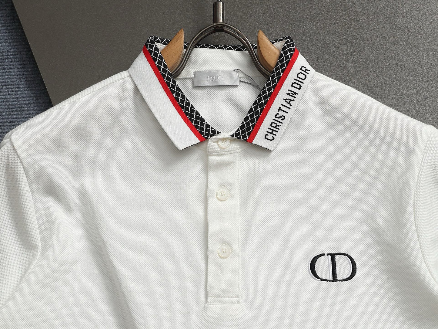 260113 New high-quality letter-stitched multi-color patch-neck Polo