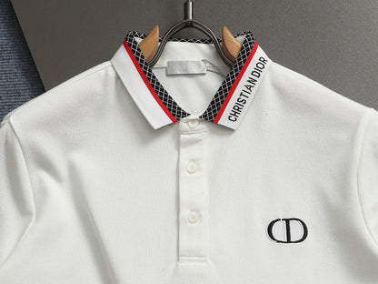 260113 New high-quality letter-stitched multi-color patch-neck Polo